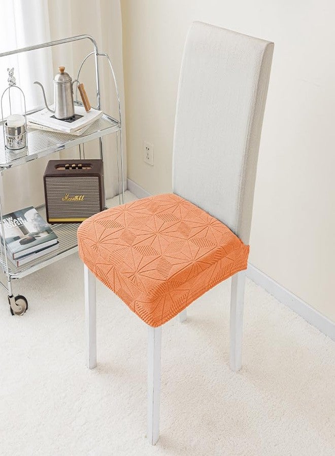 GERLNF Dining Chair Covers Stretch Jacquard Removable and Washable Chair Covers, Protector Chair Cushion Kitchen Dining Home Slipcovers (4PCS,Orange) - Image 1